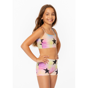 Tie Dye with Stars Print Boy Shorts for Girls 7-14