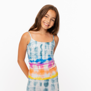 Girl's (7-10) Rainbow at Night Tie Dye Print Full Cami