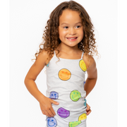 Pastel Happy Face Print Full Cami for Little Girls 4-6x