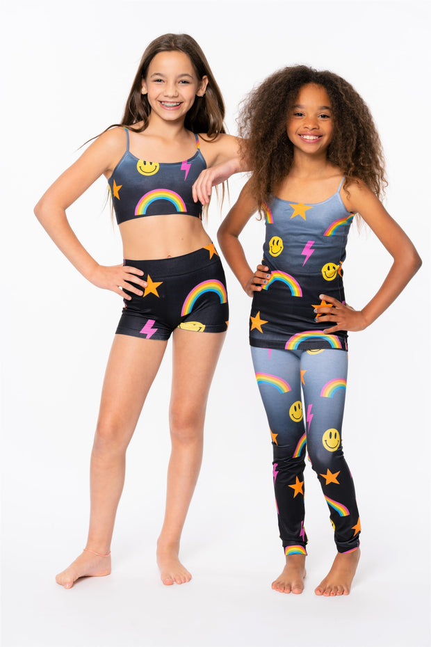 Girl's (7-10) Rainbow Stripe Unicorn Leggings – Malibu Sugar