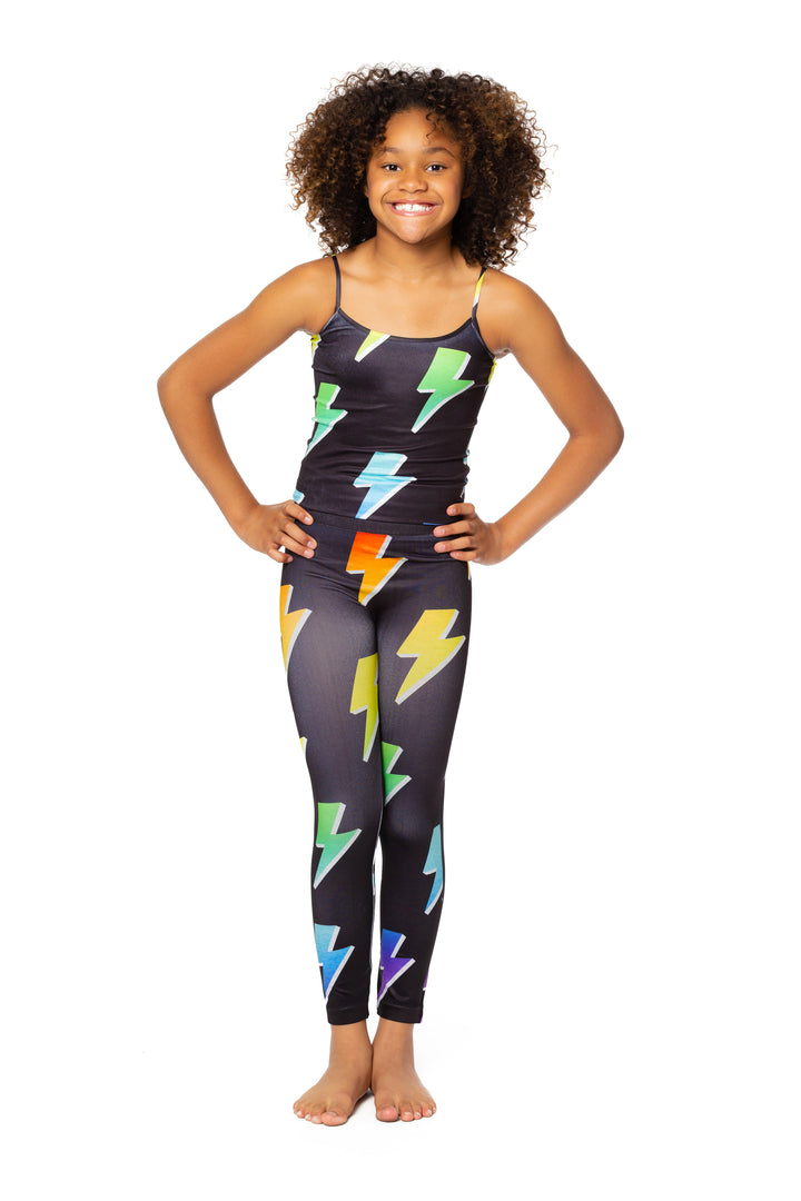 Girl's (7-12) Ombre Lightning Bolt Print Full Cami