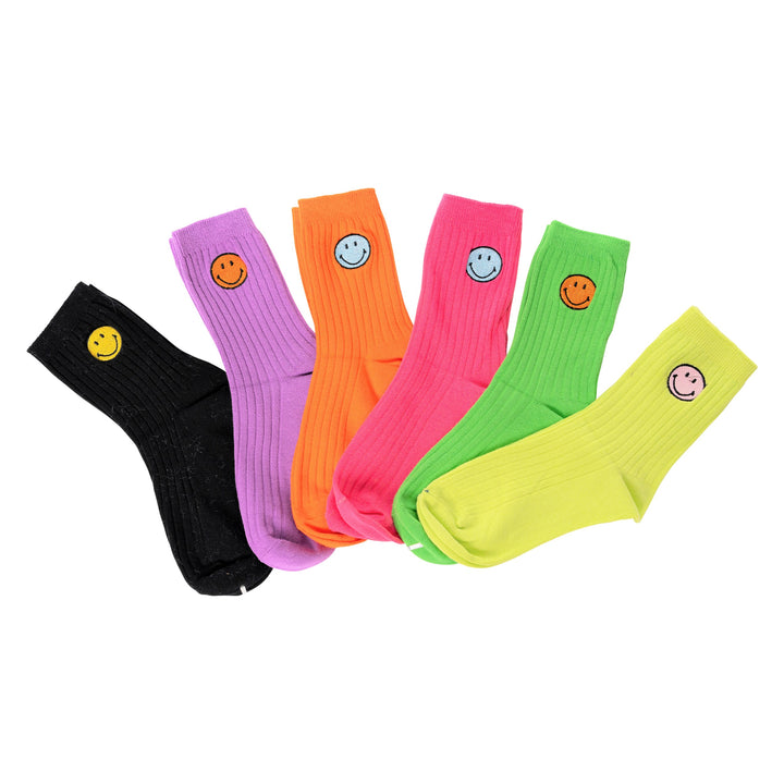 Happy Face Patch Tube Socks