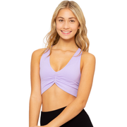 Junior's Rouched Crop Sleeveless Top