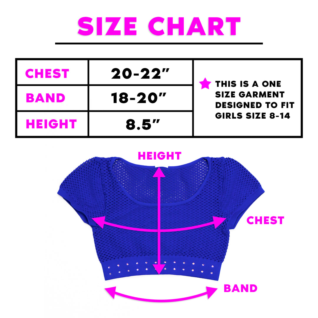 Girl's (8-14) Short Sleeve Cropped Mesh Top
