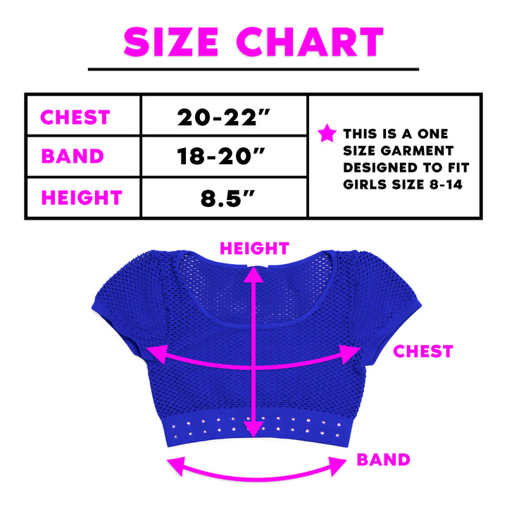 Girl's (8-14) Short Sleeve Cropped Mesh Top