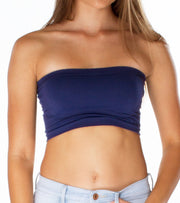  Malibu Sugar Girls (7-10) Solid Bandeau Top One Size Charcoal:  Clothing, Shoes & Jewelry