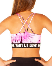 Tie Dye with Love Band Sport Bra for Girls 8-14