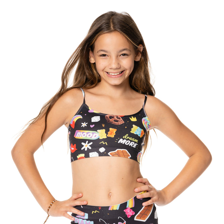 Girl's (8-12) Sweets & Treats Happy Faces Bandeau Bra Cami