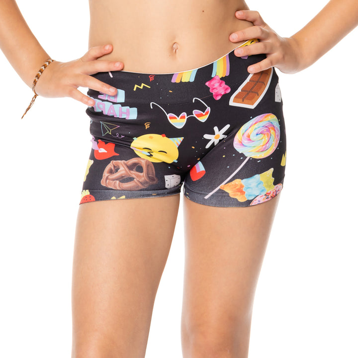 Girl's (7-10) Sweets & Treats Happy Faces Boy Shorts