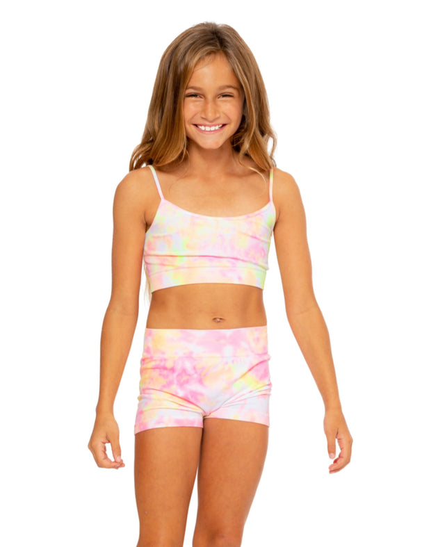 Water Color Tie Dye One Size Boy Shorts for Girls 7-14