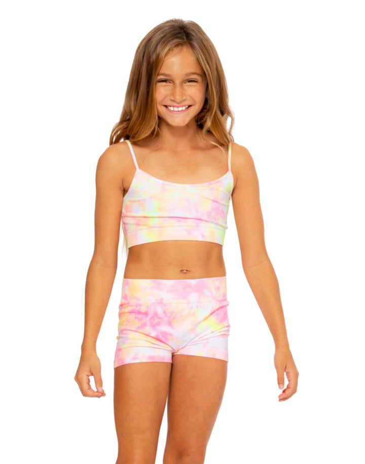 Girl's (8-12) Water Color Tie Dye Band Bra Cami