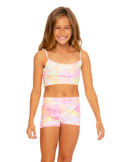 Girl's (8-12) Water Color Tie Dye Band Bra Cami