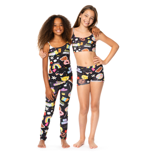 Sweets & Treats Happy Faces Leggings for Girl's 7-10