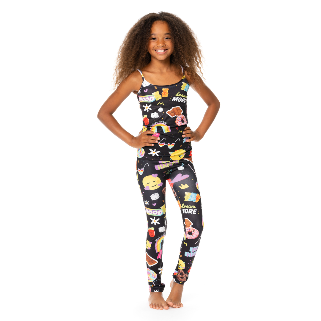 Girl's (7-10) Sweets & Treats Happy Faces Leggings