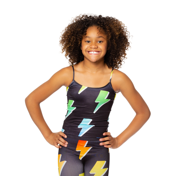 Girl's (7-12) Ombre Lightning Bolt Print Full Cami