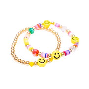 Happy Face Gold Bracelet Set