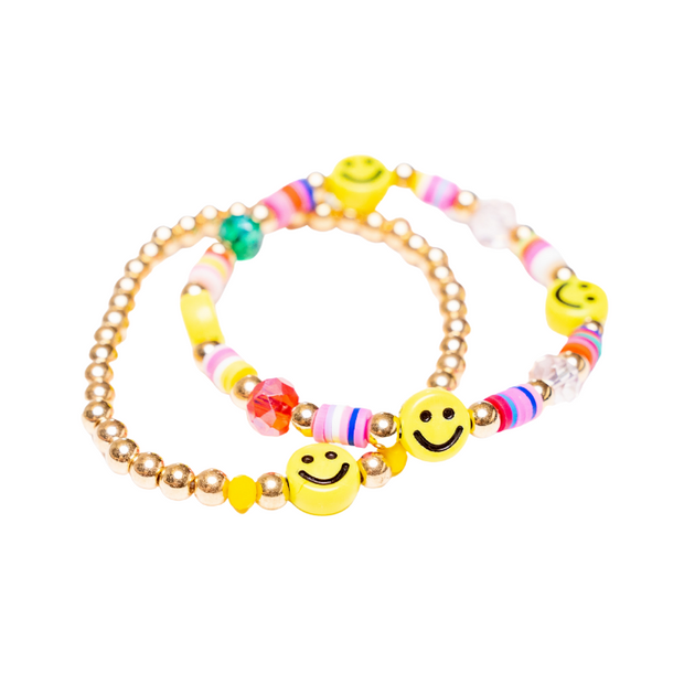 Latest Stylish Fashion Gold Beads Heart Smile Face Multi-Color