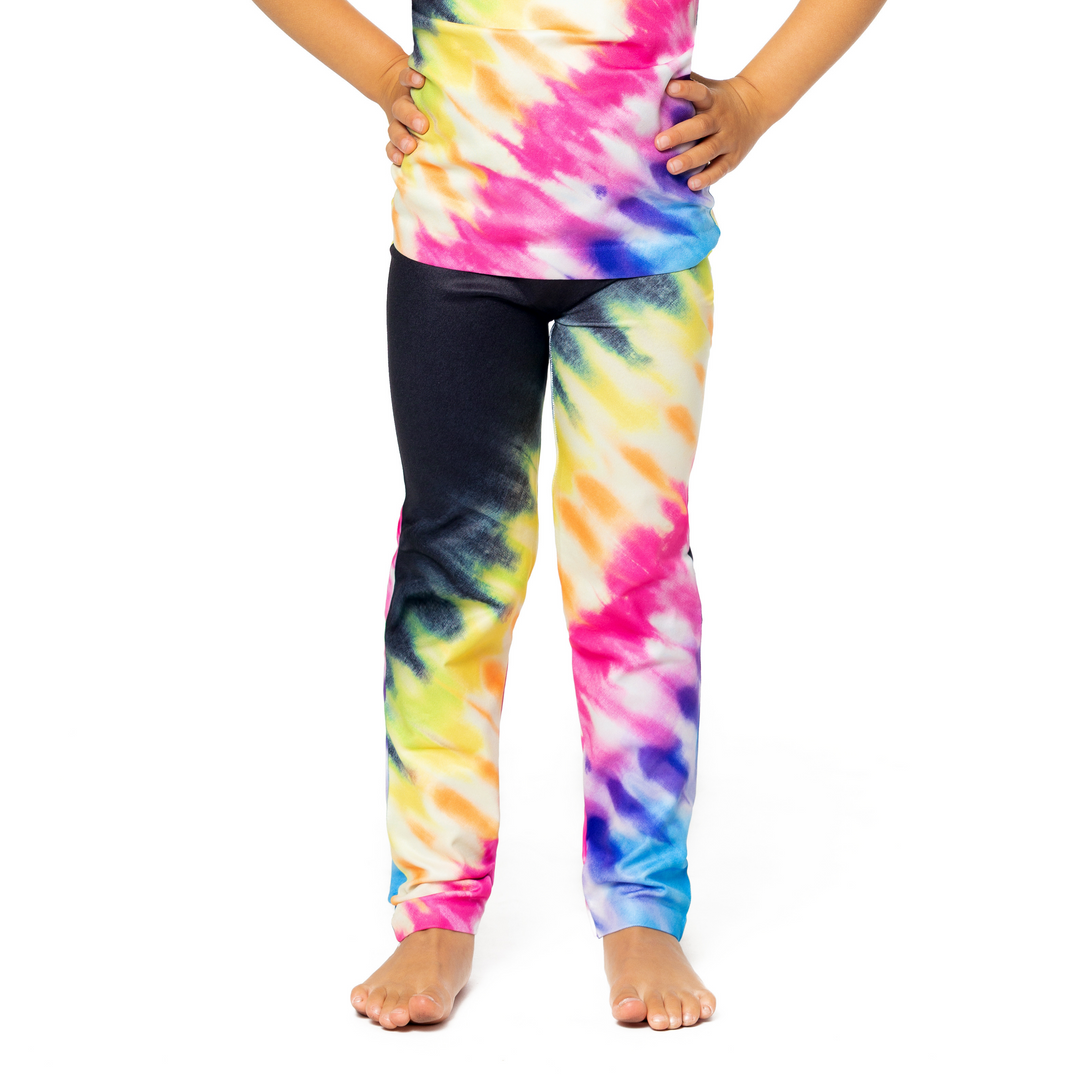 Little Girls (4-7) Diagonal Tie Dye Print Leggings