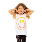 Little Girls (4-6x) Sleeveless Tee with 3 Color Happy Face screen