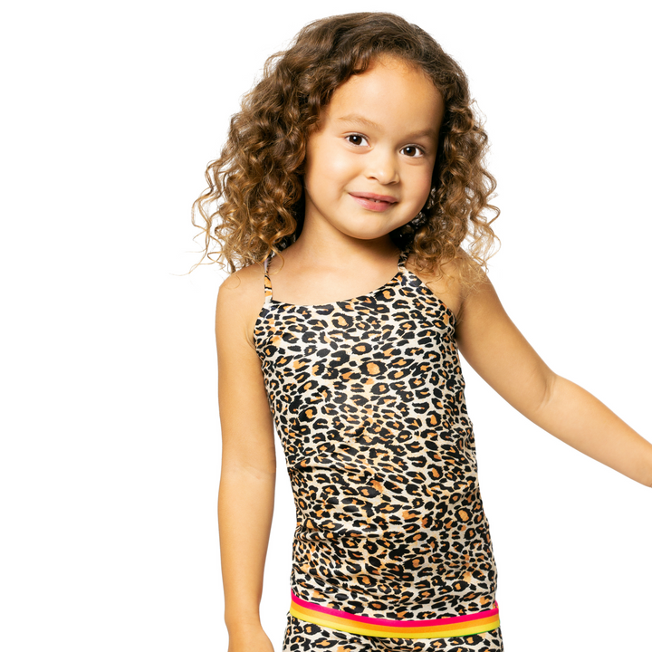 Little Girl's (4-6x) Rainbow Leopard Print Full Cami
