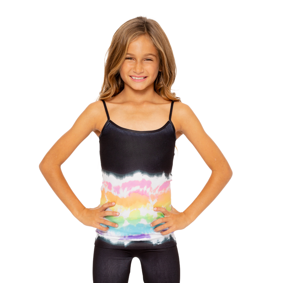Girl's (7-10) Midnight Rainbow Tie Dye Full Cami – Malibu Sugar