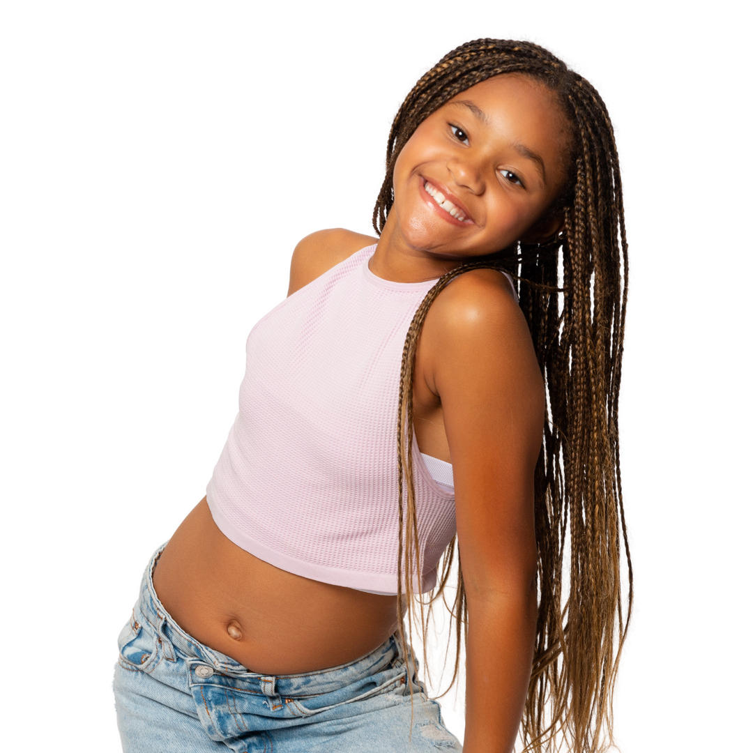 Girl's (8-12) Sleeveless Ribbed Crop Top