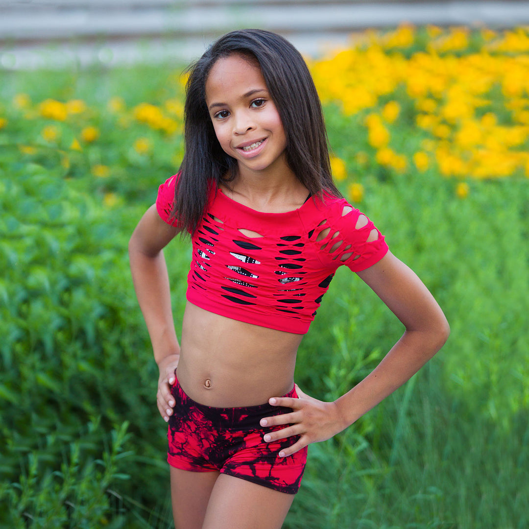 CHEER Tie Dye Boy Shorts Ages 7 14 Malibu Sugar
